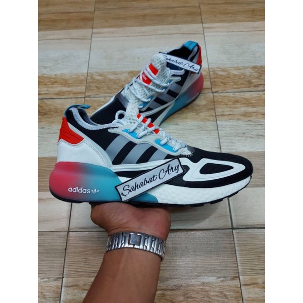 Sepatu Adidas ZX 2K Boost Black White Multicolor