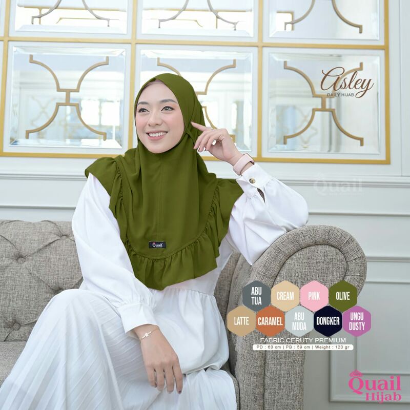Hijab Instant Terbaru Asley Daily Original Quail