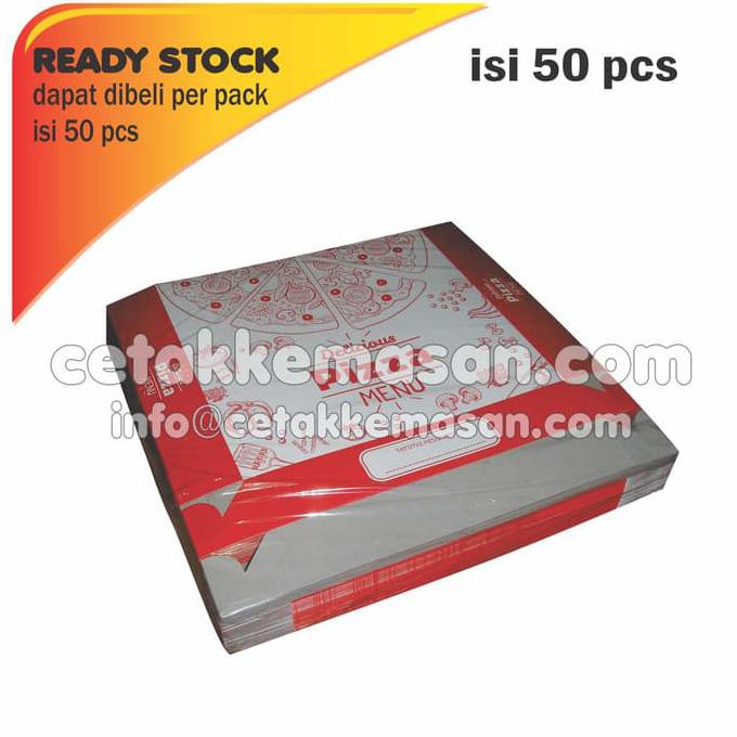 

R646T75R-Sale- Dus Box Kemasan Pizza Uk 25X25X5 Cm Cetak 1 Warna 1 Pack Isi 50 Pcs