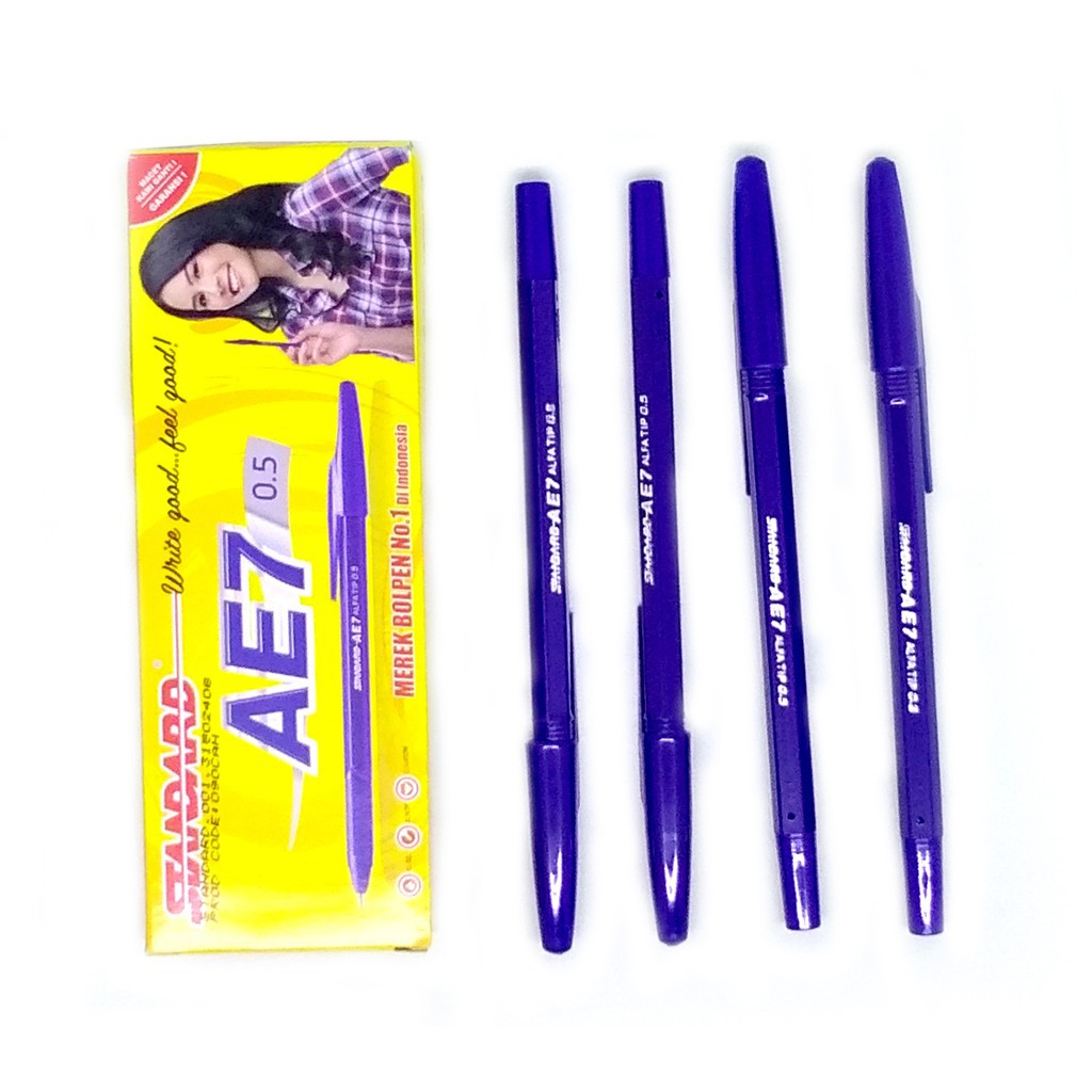 PULPEN BALLPOINT PENA MURAH TERLARIS STANDARD STANDART AE7 0.5mm