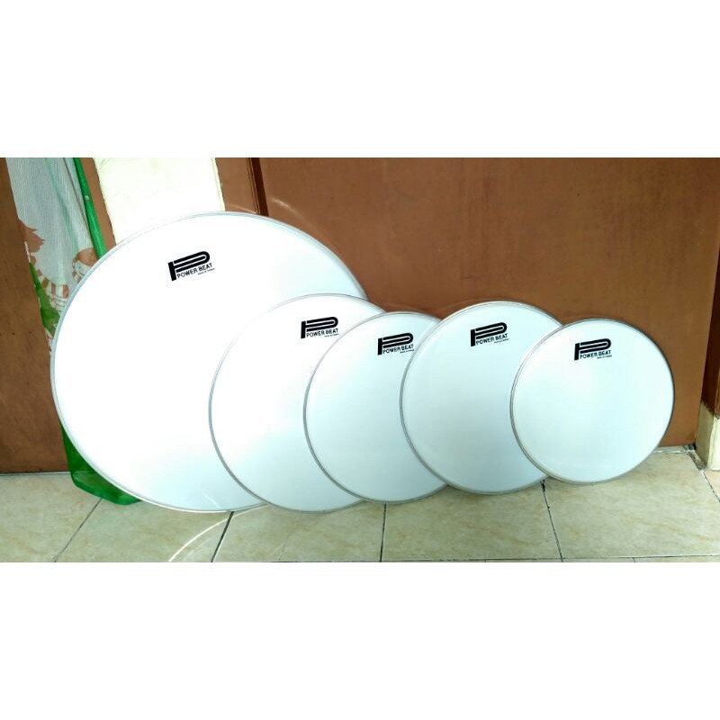 Mika set drum Skin Drum Set 12 13 14 16 22 Powerbeat Taiwan Putih susu