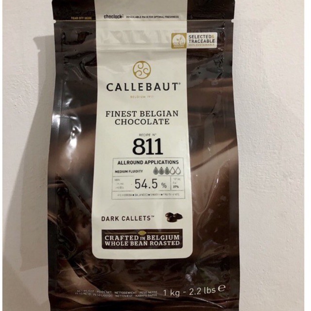 1 KG Chocolate Couverture Callebaut 54% / CALLEBAUT COUVERTURE 1 KG / KEMASAN ASLI