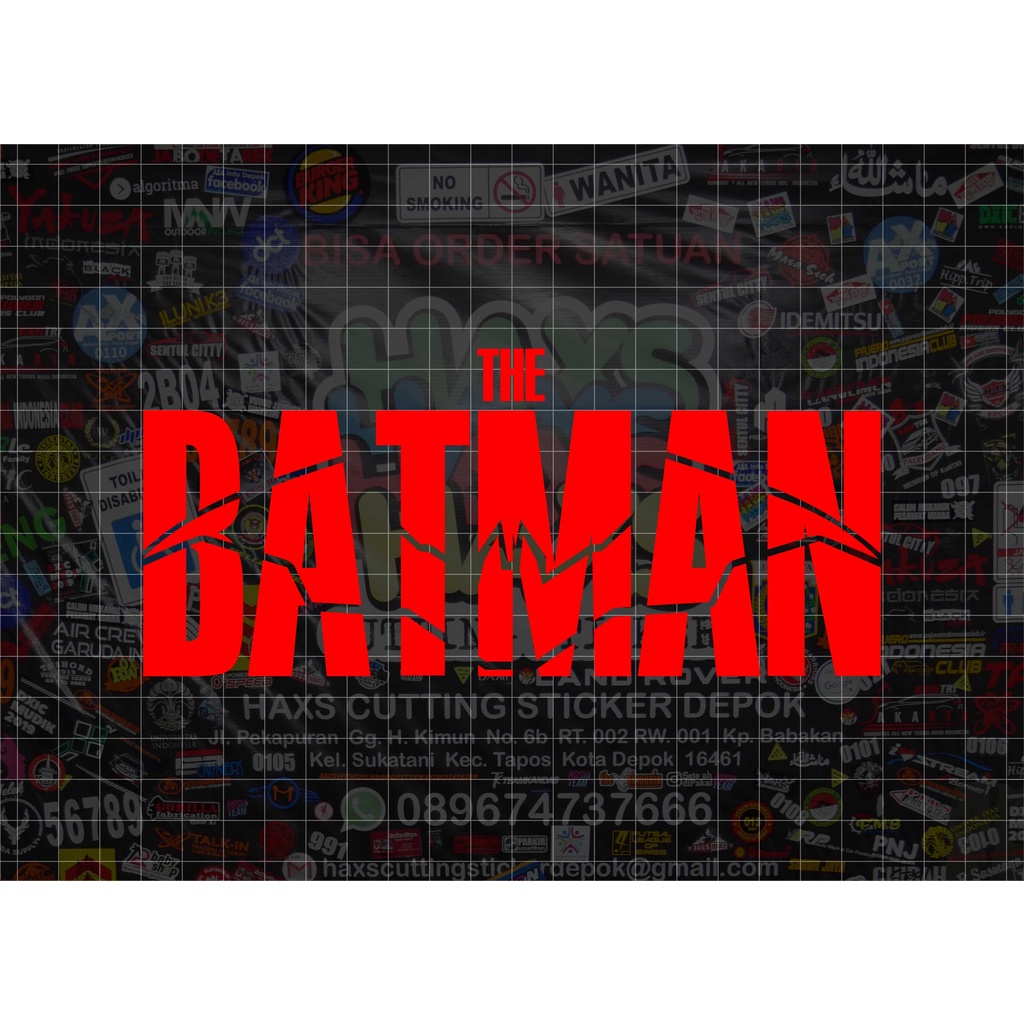 Cutting Sticker The Batman V2 Ukuran 18 Cm x 8 Cm Untuk Motor Mobil