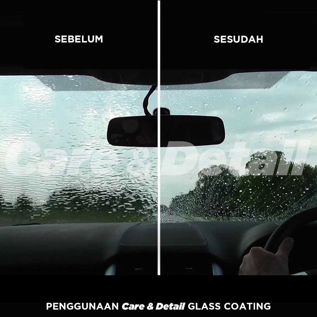 GLASS COATING by Care &amp; Detail | Water Repellent Efek Daun Talas Soft Nano Coating Kaca Glass Guard