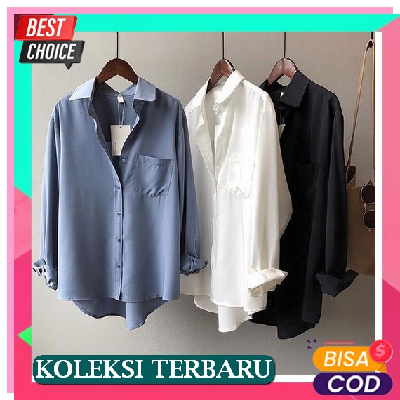 Promo Sale Murah Kemeja 2390 3M Three M Josetta Hidden Button Shirt Korea Korean Fashion Harga Grosi