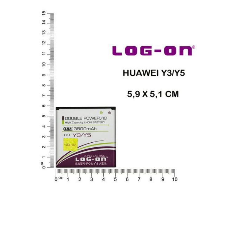 Baterai Huawei Y3 Y5 Batre Huawei Y3 Y5 Batre LOG-ON Double Power 3500mAh