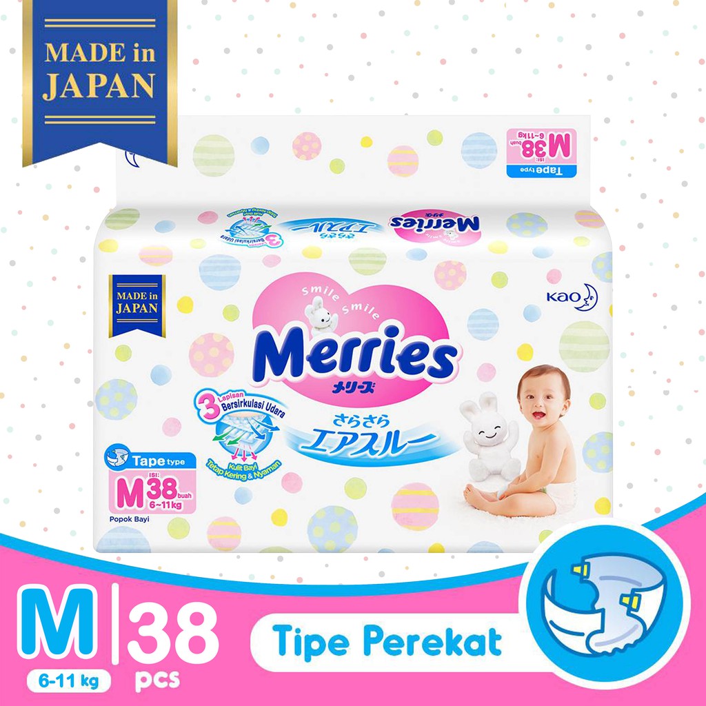 Merries Popok Perekat Premium M38 - M 38