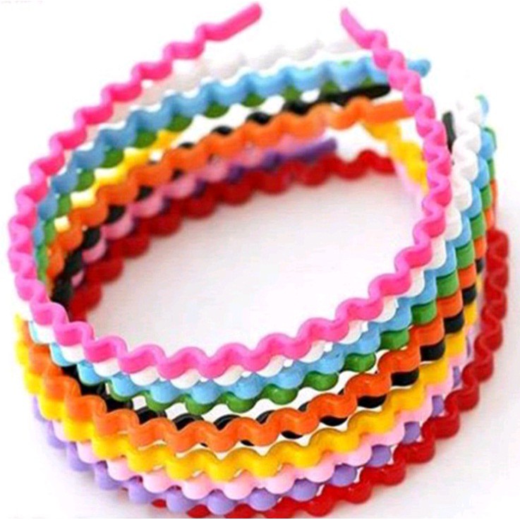 ✅COD [BBS]  Bando Plastik Elastis Bergelombang Motif Aneka Warna Polos