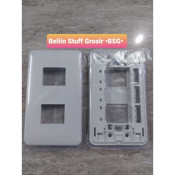 Plat Panasonic 1/ 2/ 3 lubang WNJ 6801/ 6802/ 6803 (MODEL LAMA)/ Frame Panasonic