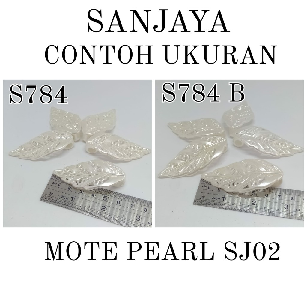 MOTE PEARL / MANIK DAUN AKRILIK / MANIK PEARL DAUN / MOTE PEARL DAUN S784