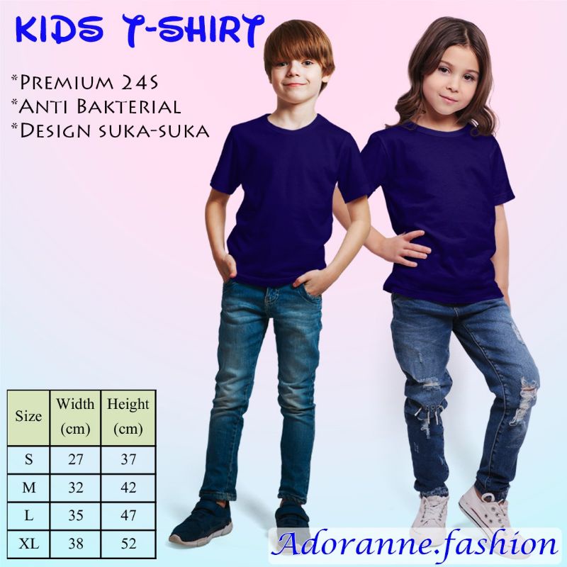 KAOS ANAK POLOS PREMIUM 24S ANTI BAKTERIAL/TUMBLR TEE KIDS/KIDS TSHIRT