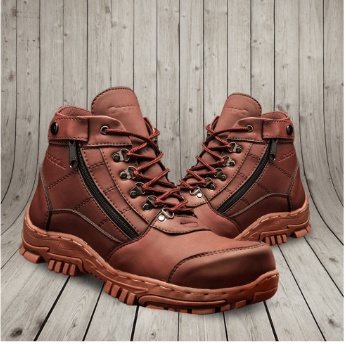 BISA COD BOSS !!! sepatu pria boots safety tracking crocodile morisey work zipper