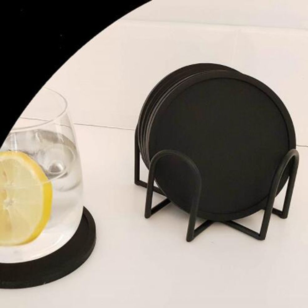 ELEGANT 1Pc Coaster Rack Cup Mat Table Pad Holder Coaster Holder Coasters Shelf Kitchen Supplies Drinks Holder Iron Mat Holder Storage Rack Mat Organizer