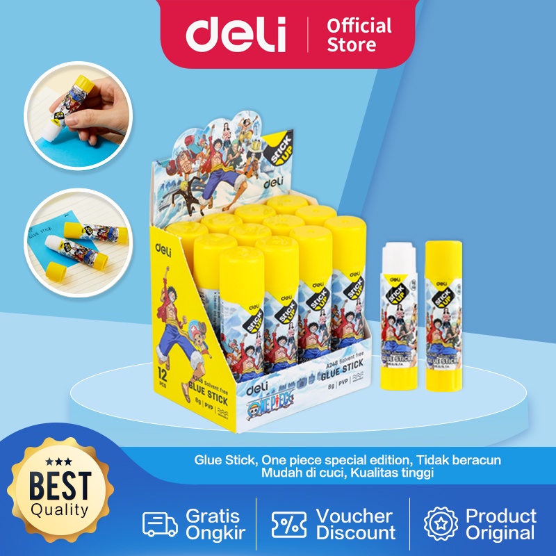 

Deli One Piece Glue Stick / Lem Stik Kertas One Piece Tidak Beracun Mudah Dicuci EA248