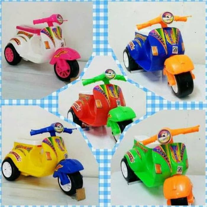 Motor Vespa Cilik DF307 Vespa Dorong Mini Roda 3 Tiga Mainan Anak