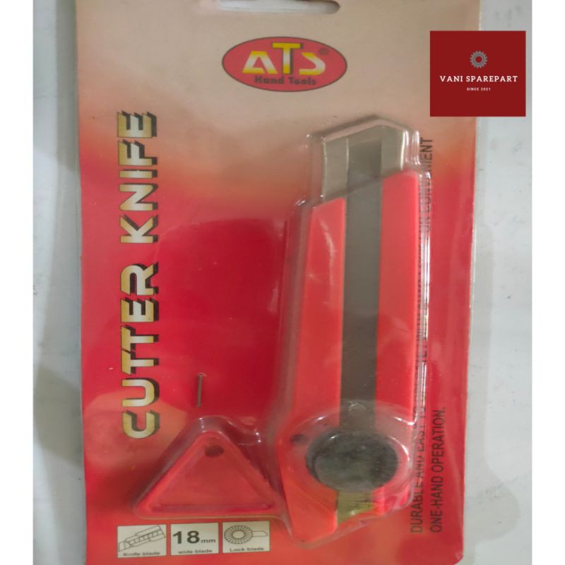 

ATS Pisau Cutter Knife Besar 18 mm Utility Knife Cutter Warna Merah