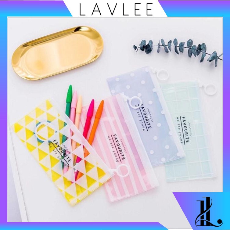 

LAVLEE S656 Tempat Pensil Zip Pastel Transparan / Organizer Bag / Tempat Alat Tulis / Stationary