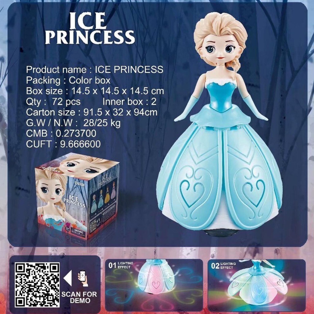 [JUALSEMUA18](133A.C.D-2211)MAINAN DANCING PRINCESS ELSA DAN SOPHIA BERLAMPU BISA MENARI DAN MUSIC