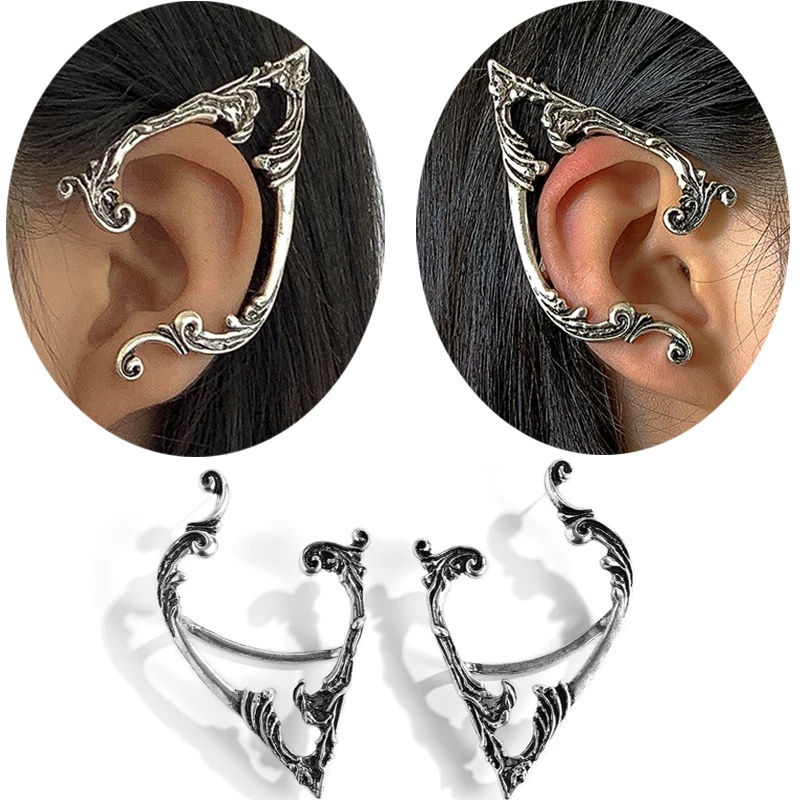 Anting Tusuk Gantung Desain Geometri Warna Silver Gaya Etnik / Gothic / Antik Untuk Wanita