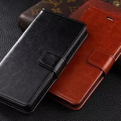 FLIP COVER OPPO F1S / A59 LEATHER CASE CASING KULIT HITAM