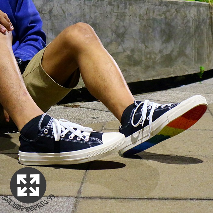 PGS PREMIUM SEPATU SNEAKERS CONVERSE ALL STAR RAINBOW HIGH LOW OUTSOLE PELANGI PRIA WANITA GRADE ORI