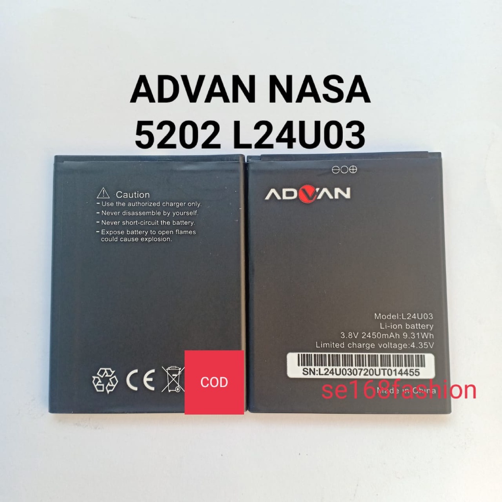 Baterai Advan NASA 5202 L24U03 Battery batere Batre