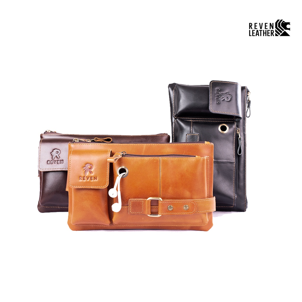 REVEN LEATHER -Waistbag  Multifungsi