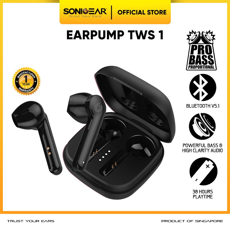 Earphone SonicGear TWS 1 Bluetooth 5.1 - Earpump Sonicgear TWS 1