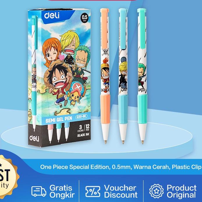 

Pasti Laris Deli Semi Gel Pen / Pulpen Cetek Semi Gel 0.5mm Tinta Hitam One Piece Penulisan Halus dan Lancar 12 pcs UTS...