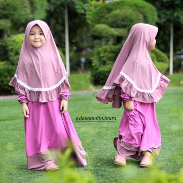 Salim moslem - BIG SALE!!! Gamis anak perempuan / Baju muslim anak perempuan jersey usia 1-10 tahun