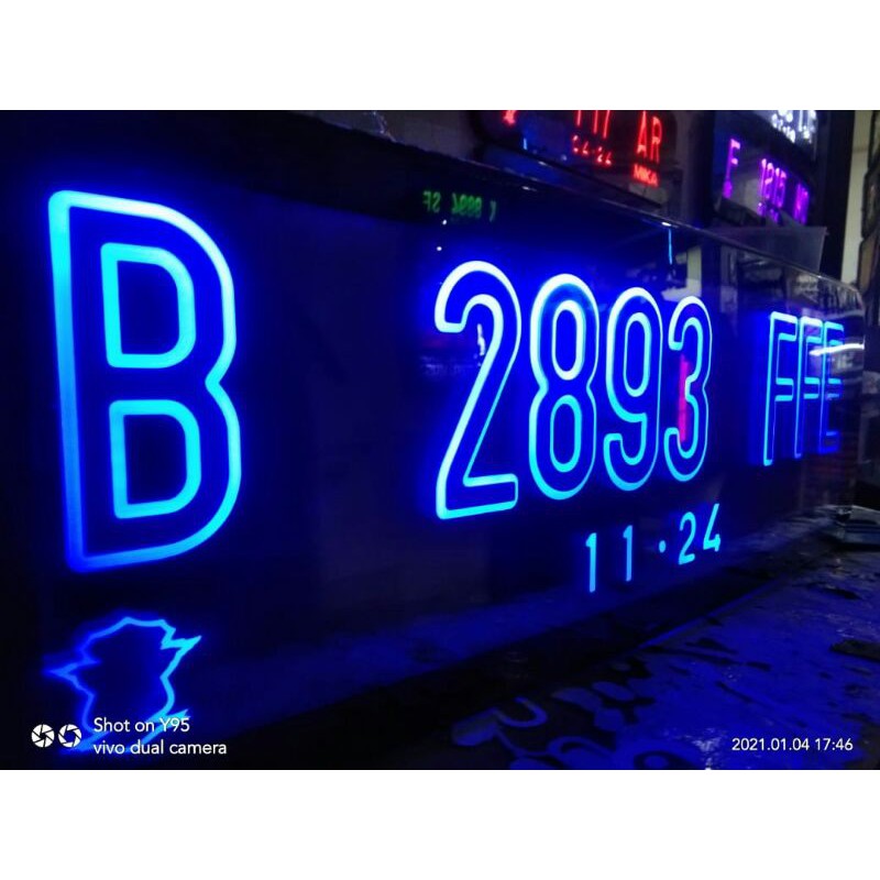 Plat nomor mobil LED / plat nomor 2 dimensi