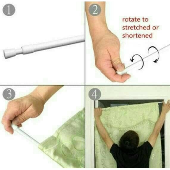 Tongkat Serbaguna Gantungan Fleksibel Portable Curtain Rail Stick Bath