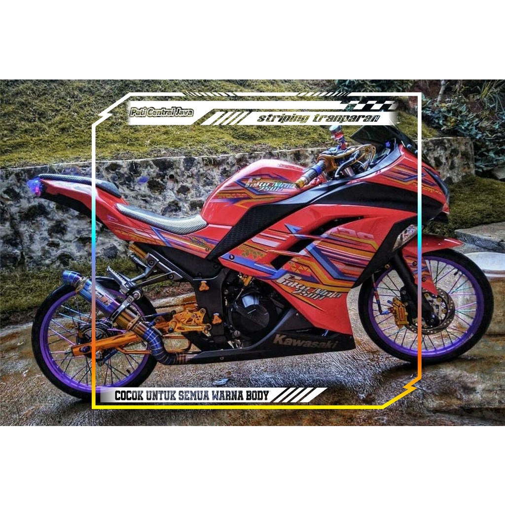 Striping ninja 250 fi bahan print UV transparan