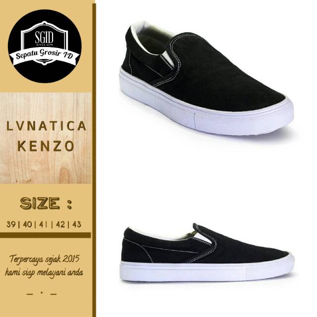 KENZO |LVNATICA X SGID| Sepatu Slip On Casual Santai Murah Kampus Kerja Keren Terbaru Cowok Pria