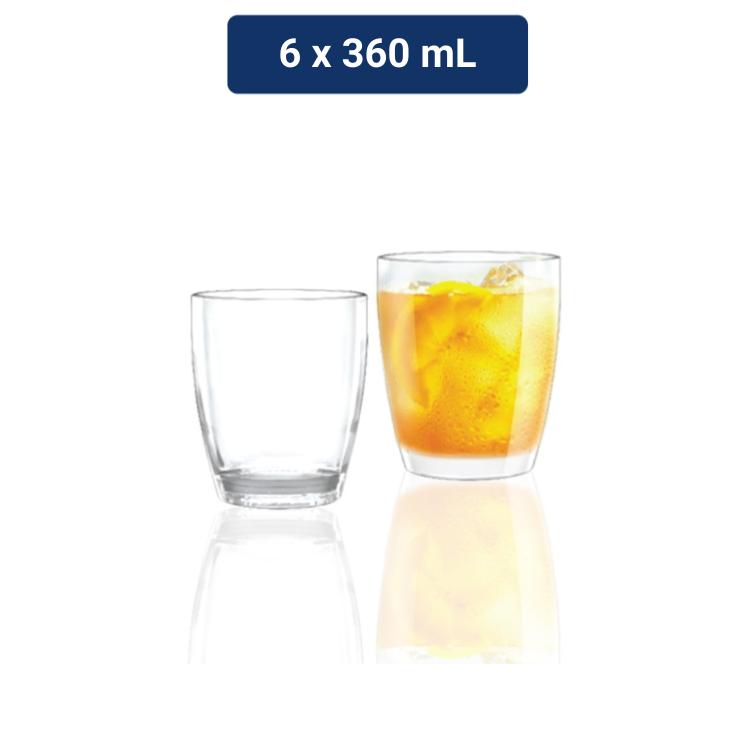 Citinova Gelas Kaca Pressed Tumbler Vivian 6 X 360 Ml Shopee Indonesia 3826