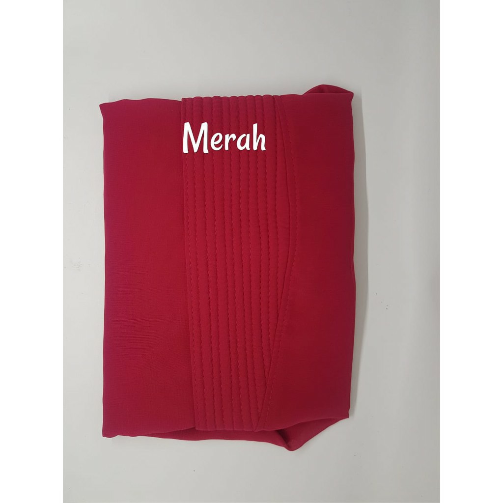Jilbab Instan 2 Layer Jumbo Nesrin Hijab Syari Kerudung Khimar Terbaru-MERAH CABE