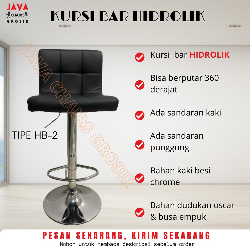 Jual Kursi Bar Putar Kursi Bar Besi Hidrolik Sandaran Punggung Kursi ...