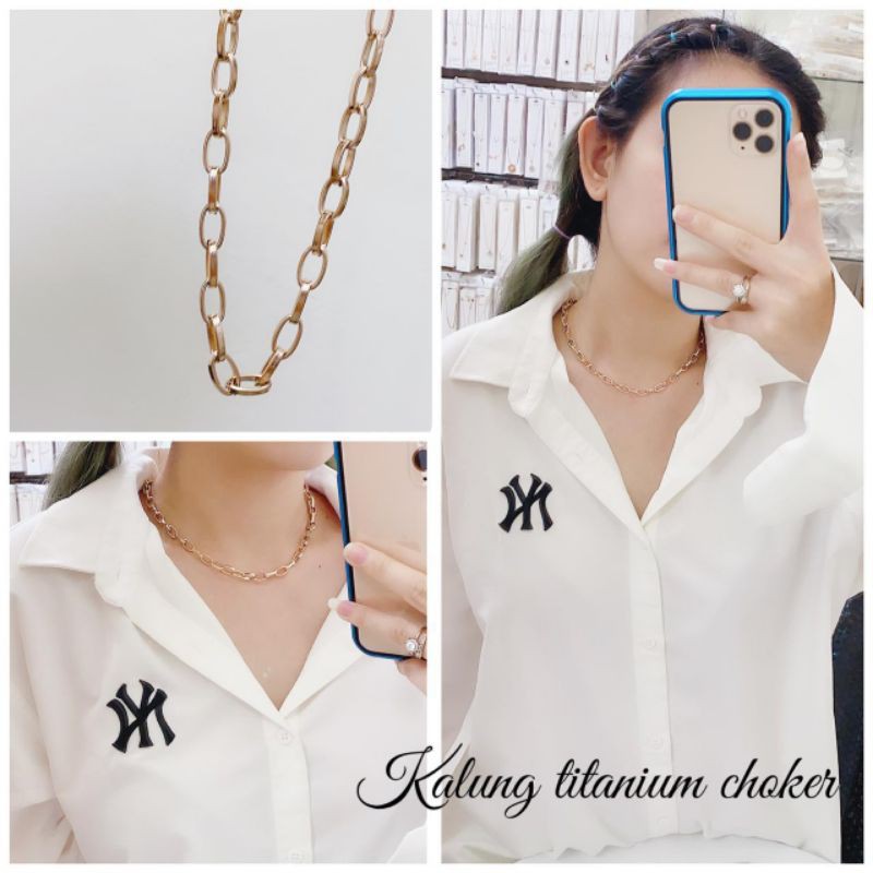 Promo Kalung Choker Bahan Titanium Anti Karat dan Anti Luntur | Kalung Fashion Wanita Korea