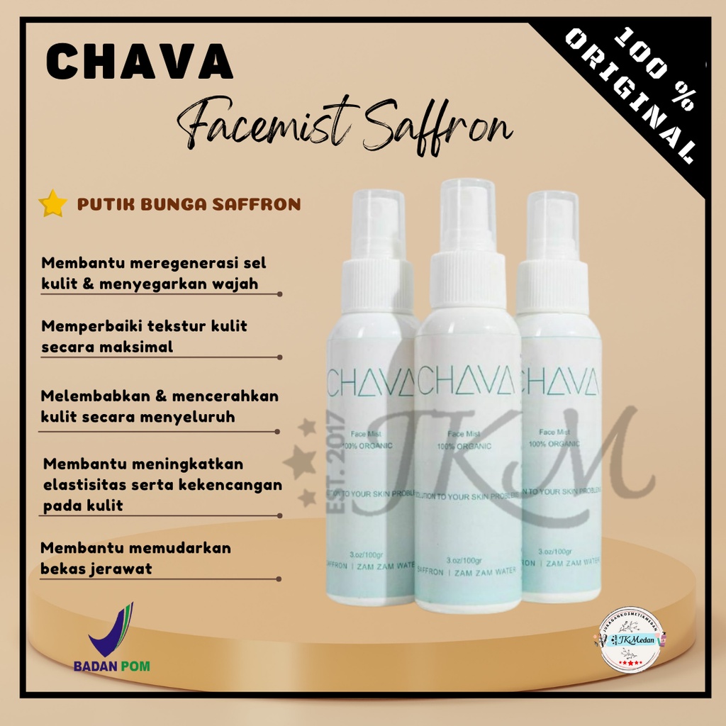 CHAVA FACE MIST ORGANIC FACEMIST SAFRON ZAM ZAM WATER AIR ZAM ZAM AIR SAFRON FACE MIST SAFFRON