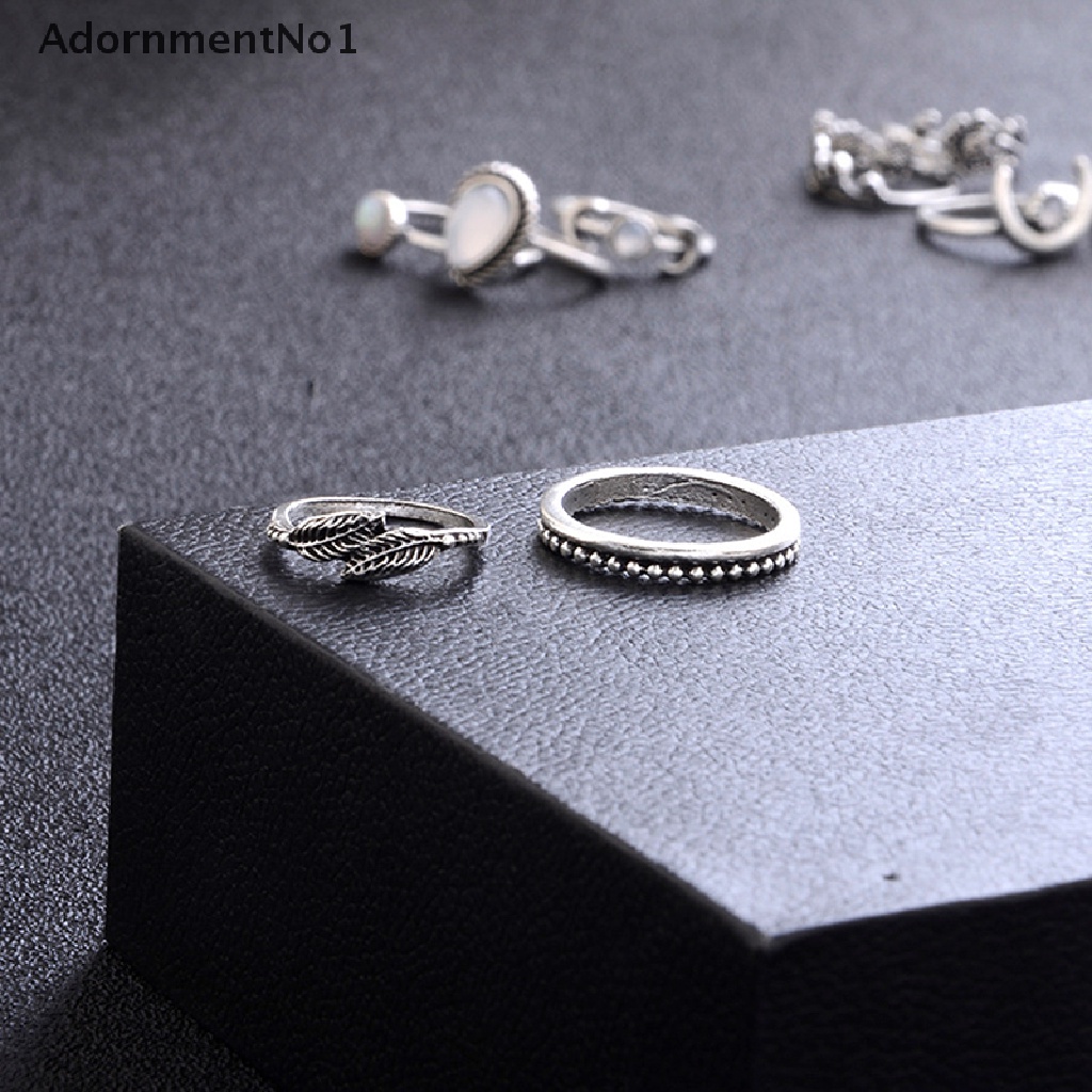 (AdornmentNo1) 14pcs / Set Cincin Buku Jari Aneka Bentuk Gaya Boho Untuk Wanita