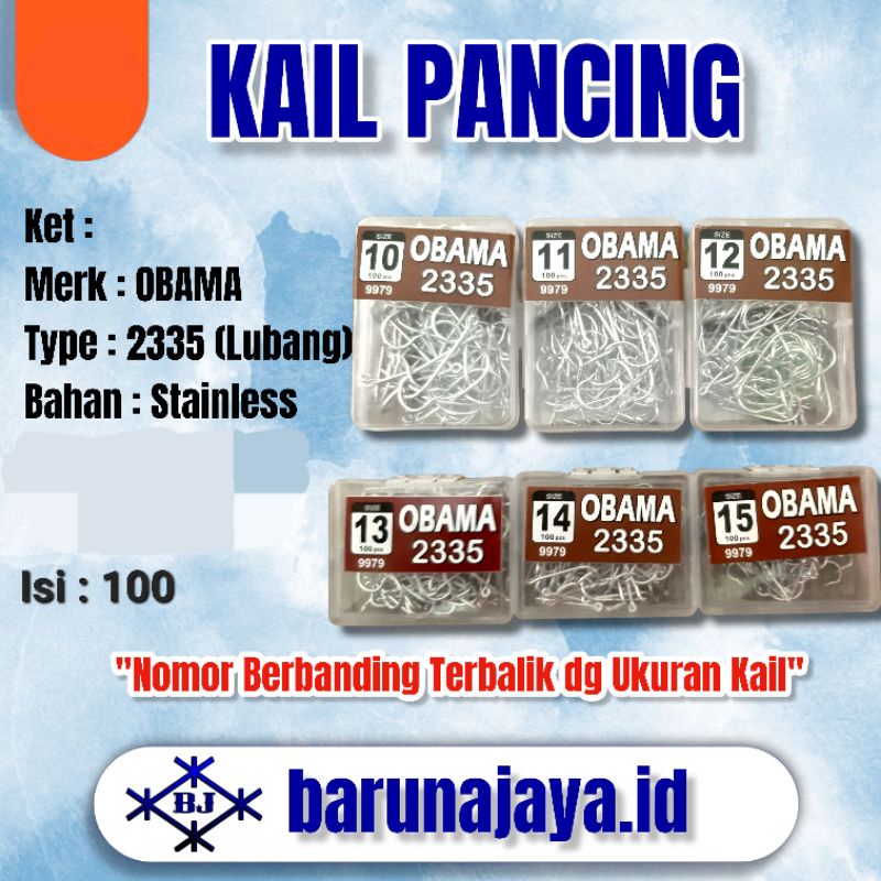 100Pcs Mata Kail Pancing OBAMA Type 2335