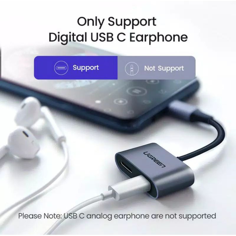 Ugreen Usb C to 2 Type C - Ugreen Splitter Usb C to Audio and Charge