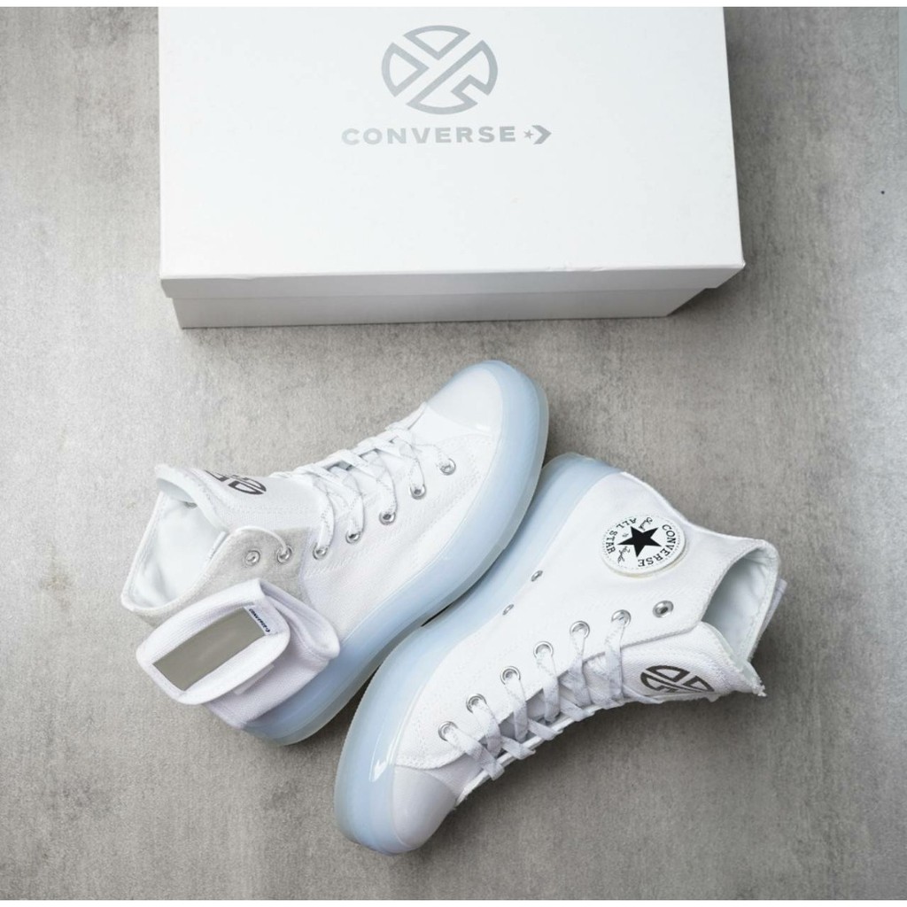 Sepatu Premium Converse x Lay Zhang Chuck 70 Hi White/Tint Blue