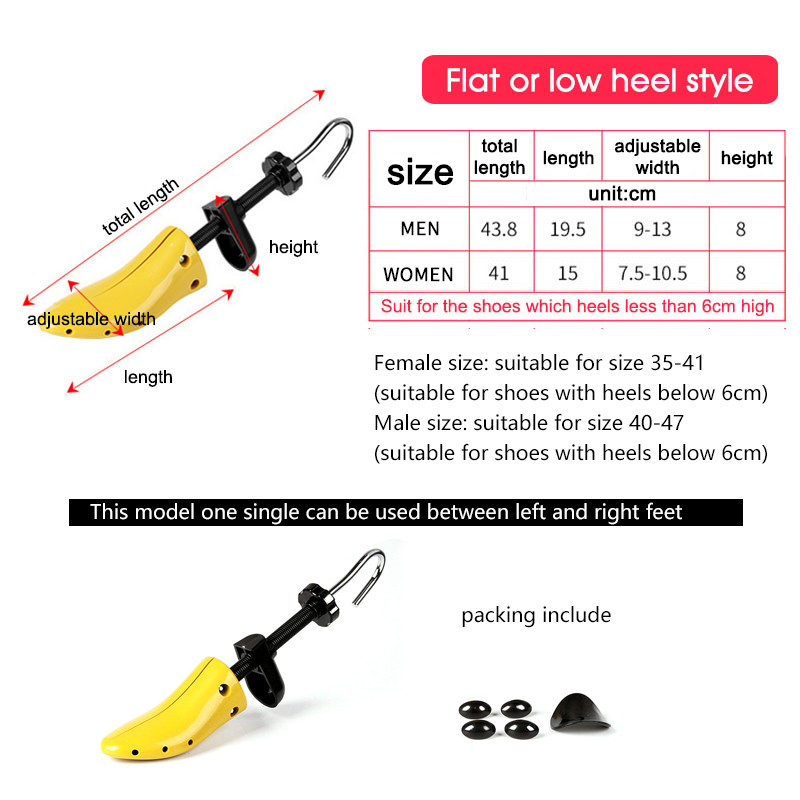 Alat Perawatan Sepatu, Sesuaikan Ukuran Sepatu Kebesaran, Adjustable Shoe Tree Stretcher Expander Bahan Plastik untuk Size 35-47