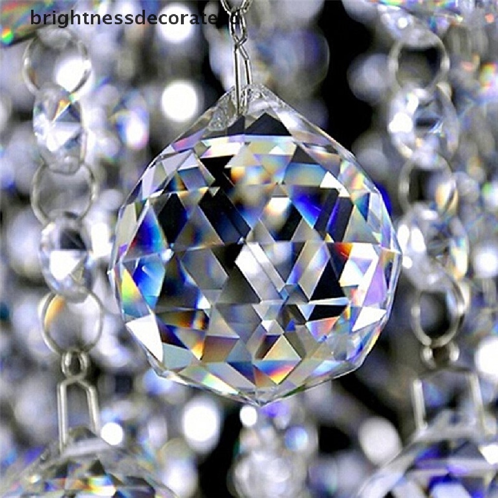 [birth] 30mm/40mm Hanging Clear Crystal Lighting Ball Prisms DIY Curtain ChandelierDecor [ID]