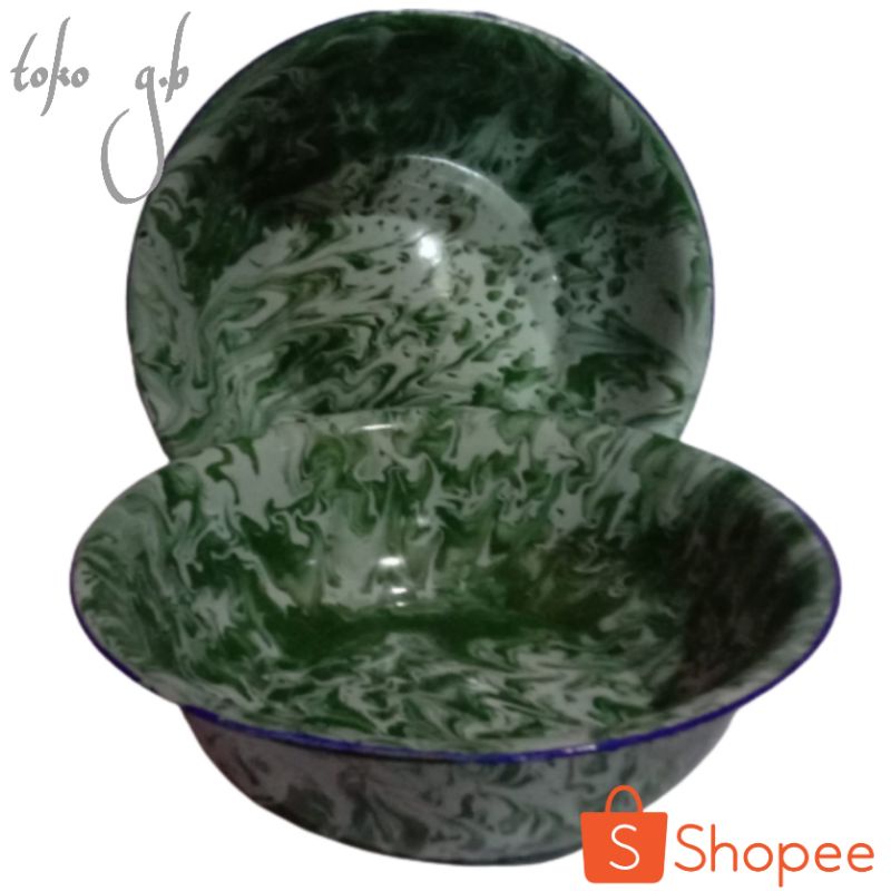 MANGKOK BESAR ENAMEL 1PCS-WASKOM BASKOM 30CM-MANGKOK ENAMEL LURIK BLIRIK