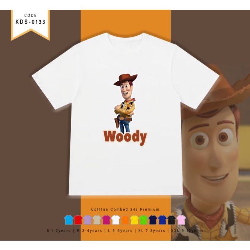 KAOS ANAK-ANAK WOODY/KAOS KATUN KIDS WOODY TOYS STORY