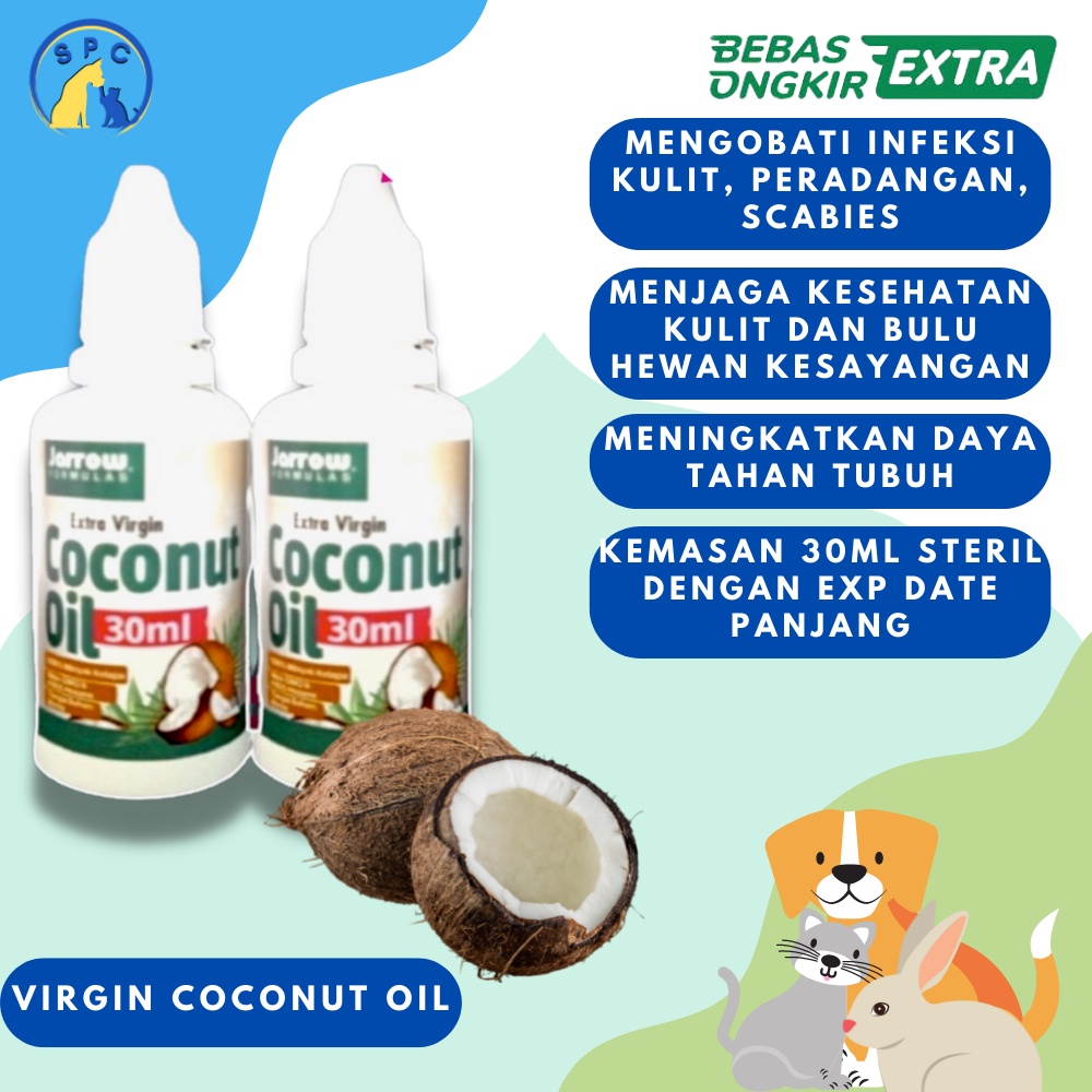 Virgin Coconut Oil 30ml Minyak VCO Kucing Anjing Kelinci Hewan Peliharaan 100% MURNI MINYAK KELAPA