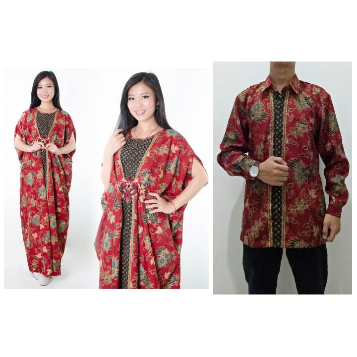 SB Collection Couple Dress Maxi Xexia Kaftan Jumbo Longdress Dan Kemeja Batik Pria