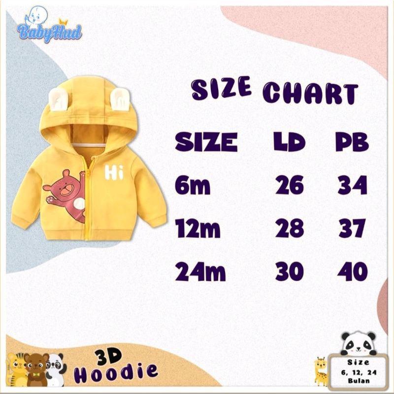 Afsheenastore Sweater Hoodie Anak Baby Hud 3D